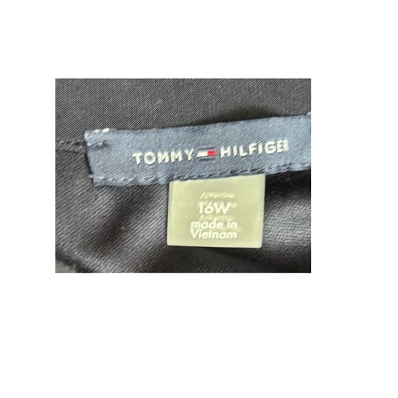 NWT TOMMY HILFIGER Twist-Front Midi Fit & Flare Prom Dress Size16W Sky Captain - Picture 5 of 6